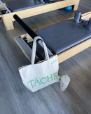 Reusable pistachio canvas tote bag with khaki finish