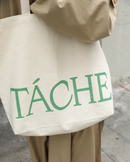 Reusable pistachio canvas tote bag with khaki finish