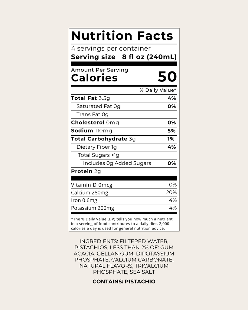 Unsweetened Vanilla Pistachio Milk dairy-free nut drink