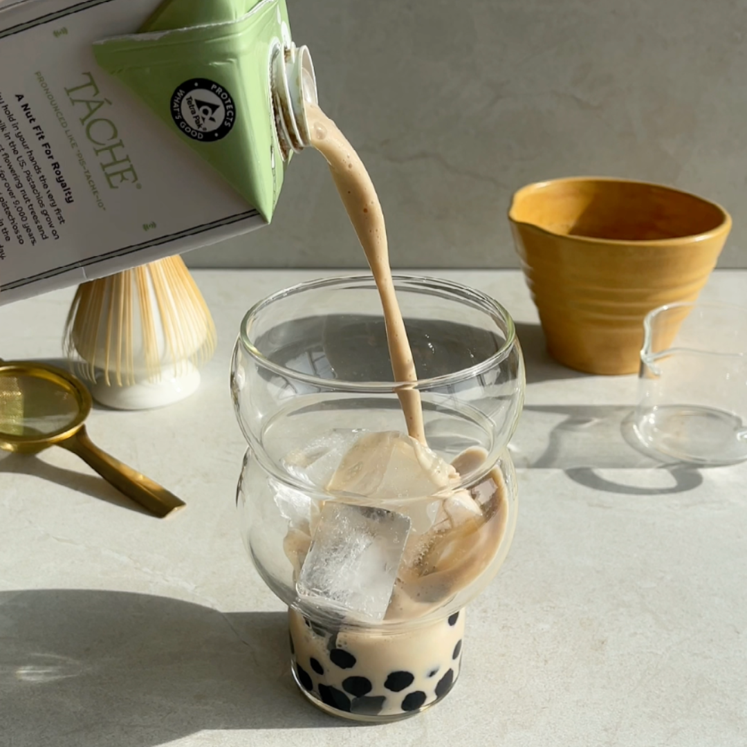Cinnamon Honey Matcha Latte Recipe Táche Pistachio Milk TÁCHE